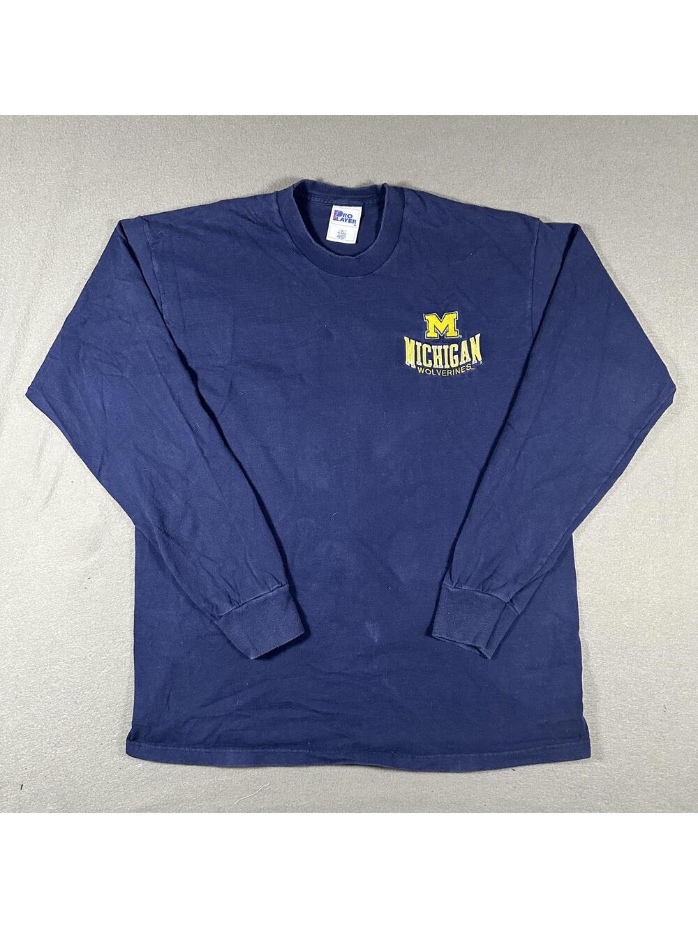 Pro Player Michigan Wolverines Long Sleeve USA made faded